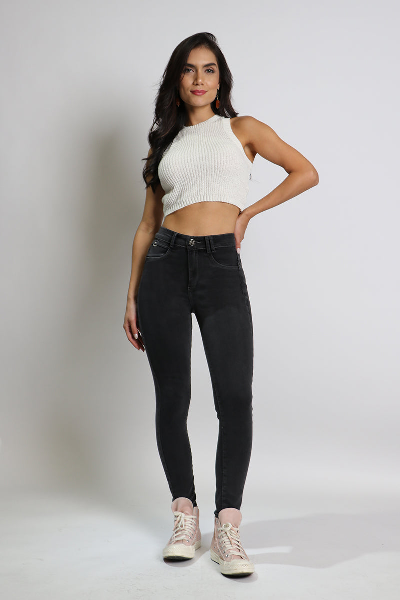 Jeans Tiro Alto Pitillo 4863