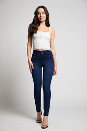 Jeans Tiro Alto Pitillo Push in Push Up 4558