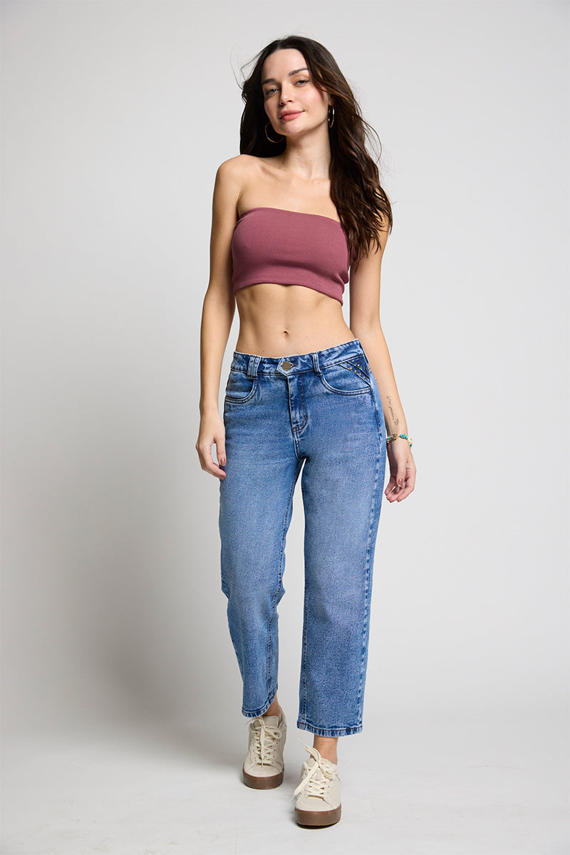 Jeans Mom Tachas 5248