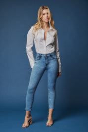 Jeans Mujer Tiro Alto Pitillo Coral 5275