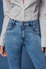 Jeans Mujer Tiro Alto Pitillo Coral 5275