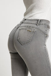 Jeans Mujer Tiro Alto Pitillo Tachas 5278