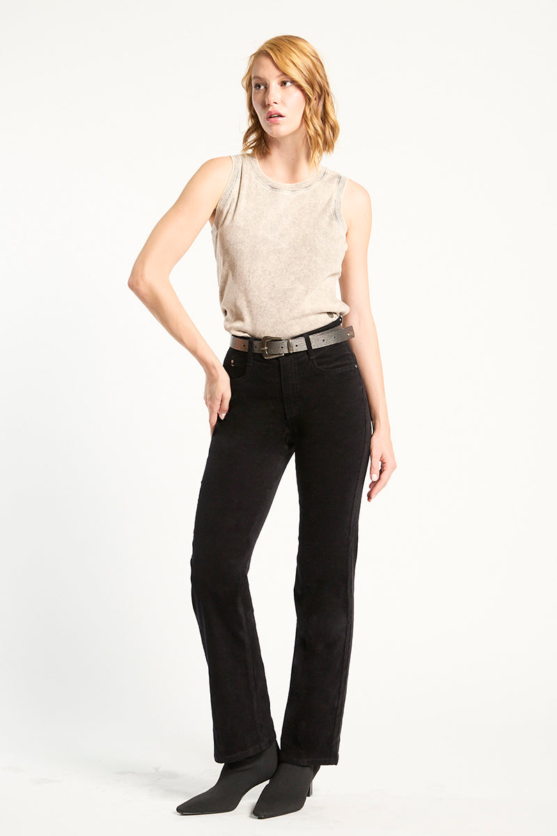 Jeans Mujer Tiro Alto recto Cotelé 5357