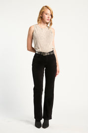 Jeans Mujer Tiro Alto recto Cotelé 5357