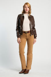 Jeans Mujer Tiro Alto recto Cotelé 5377