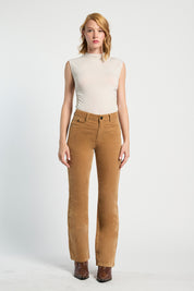 Jeans Mujer Tiro Alto recto Cotelé 5377