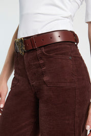 Pantalón Mujer Wide Leg Cotelé 5378