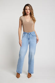 Jeans Wide Leg con Cristales 5409