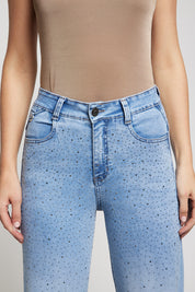 Jeans Wide Leg con Cristales 5409