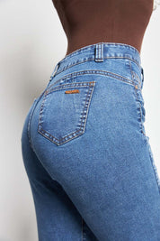Jeans Mujer Tiro Alto Recto 5436