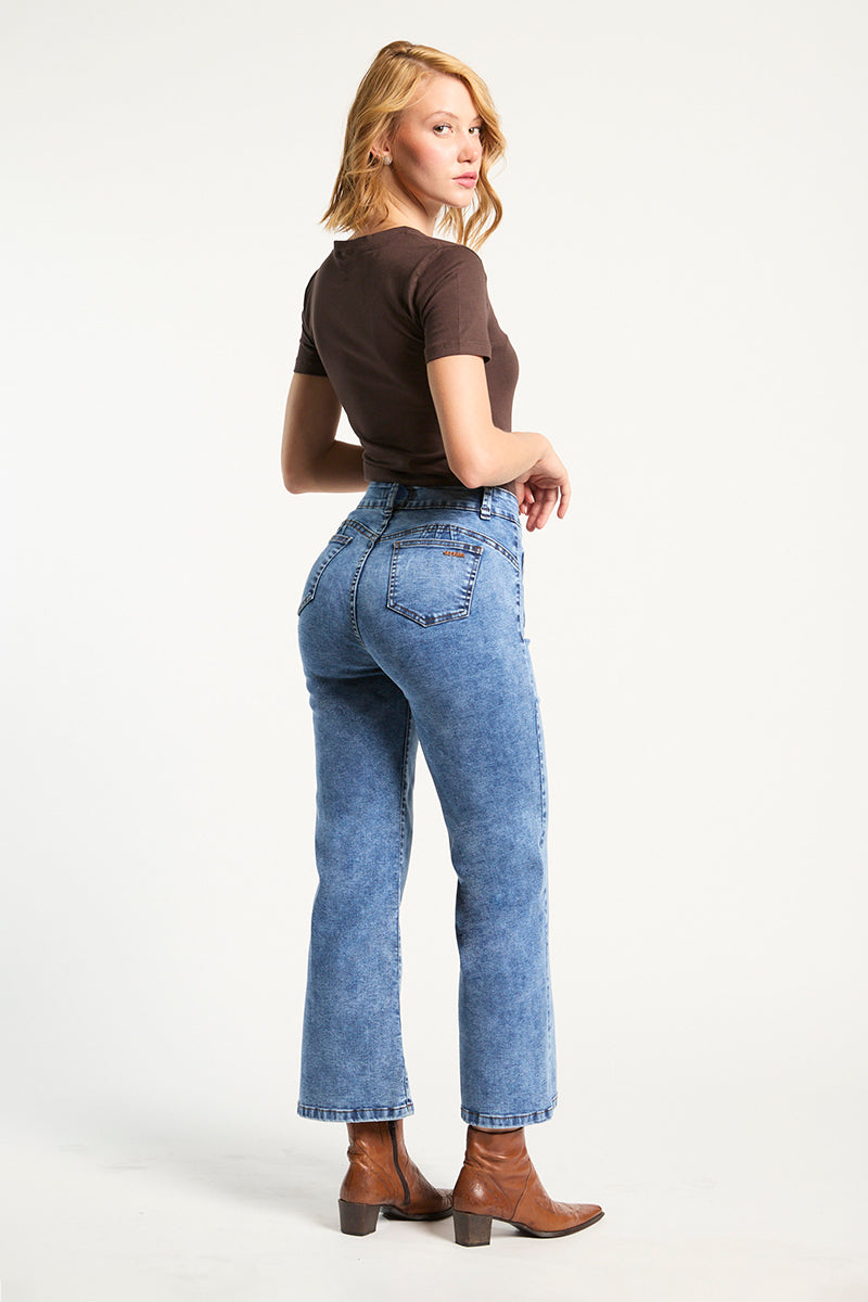 Jeans Mujer Tiro Alto Recto 5443