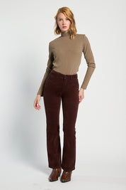 Jeans Mujer Tiro Alto recto Cotelé 5455