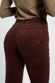 Jeans Mujer Tiro Alto recto Cotelé 5455