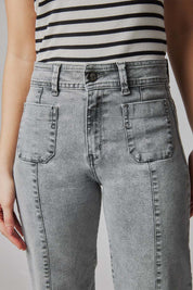 Jeans Mujer Tiro Alto Recto Seiko Crop 5540