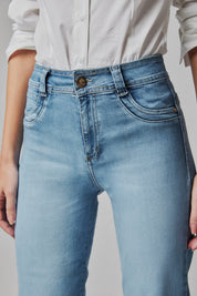 Jeans Mujer Tiro Alto Recto Seiko Crop 5545