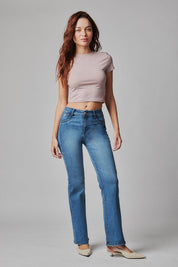 Jeans Mujer Tiro Alto Recto Push In Push Up 5551