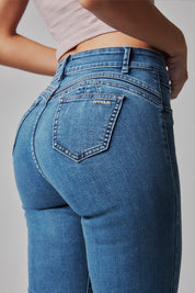Jeans Mujer Tiro Alto Recto Push In Push Up 5551