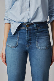 Jeans Mujer Tiro Alto Recto Seiko Crop 5558