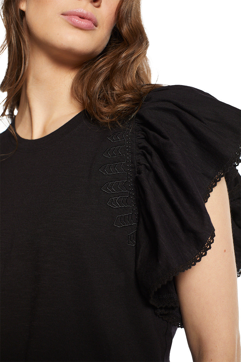 Polera con Vuelos 4465 Negra